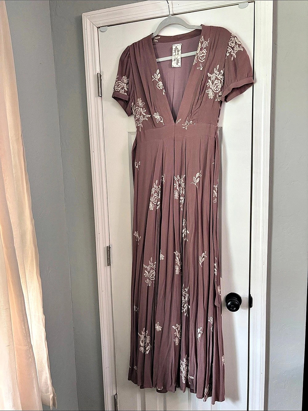 Sadie & Sage Embroidered Maxi Dress Purple